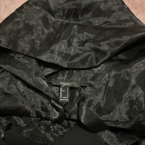 Forever 21 Black Crinkled Sheer Hoodie